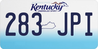 KY license plate 283JPI