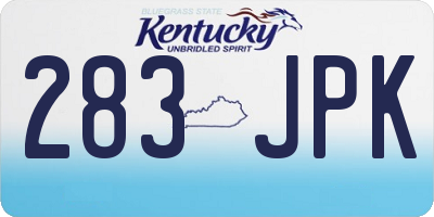 KY license plate 283JPK