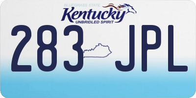 KY license plate 283JPL