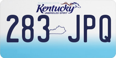 KY license plate 283JPQ