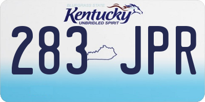 KY license plate 283JPR