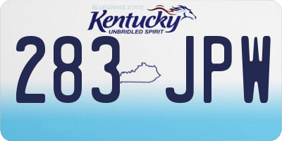 KY license plate 283JPW