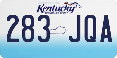 KY license plate 283JQA