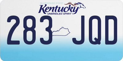 KY license plate 283JQD