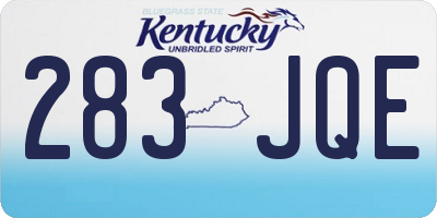 KY license plate 283JQE