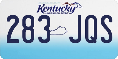 KY license plate 283JQS