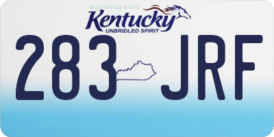 KY license plate 283JRF