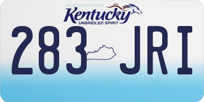KY license plate 283JRI