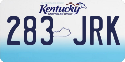 KY license plate 283JRK
