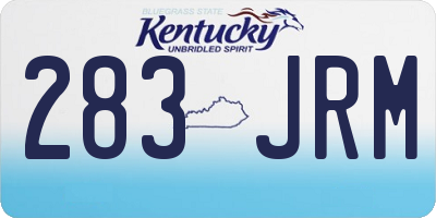 KY license plate 283JRM