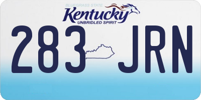 KY license plate 283JRN