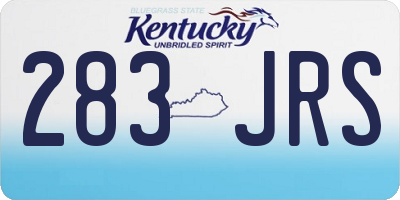 KY license plate 283JRS
