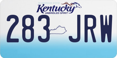 KY license plate 283JRW