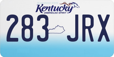 KY license plate 283JRX