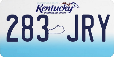 KY license plate 283JRY