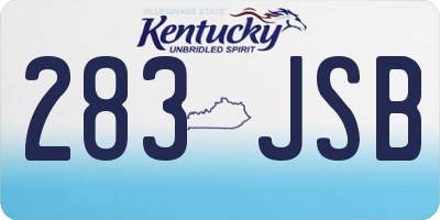 KY license plate 283JSB