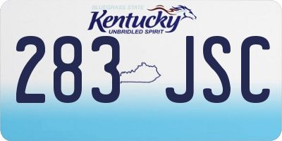 KY license plate 283JSC