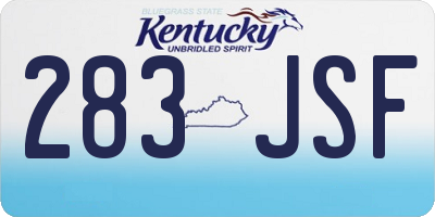 KY license plate 283JSF