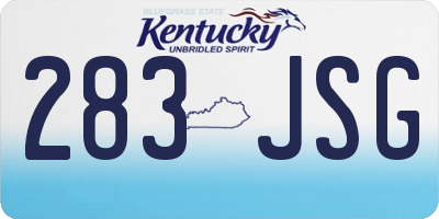 KY license plate 283JSG