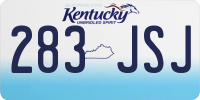 KY license plate 283JSJ