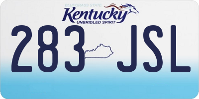 KY license plate 283JSL