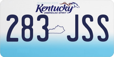 KY license plate 283JSS