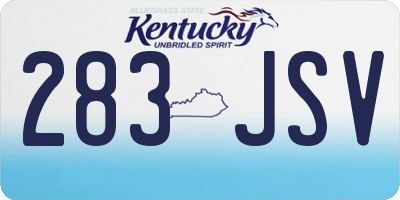 KY license plate 283JSV