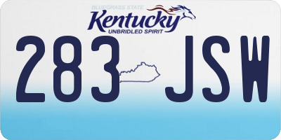 KY license plate 283JSW