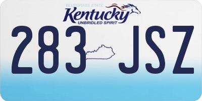 KY license plate 283JSZ