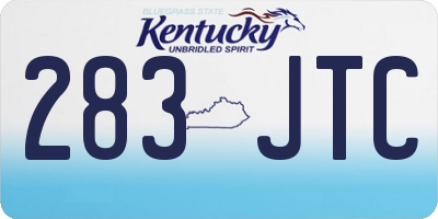 KY license plate 283JTC