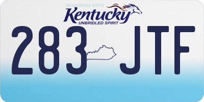KY license plate 283JTF