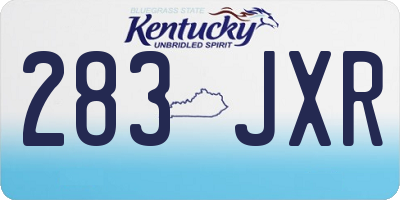 KY license plate 283JXR