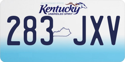 KY license plate 283JXV