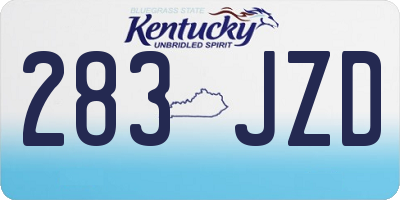 KY license plate 283JZD