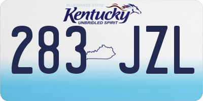KY license plate 283JZL