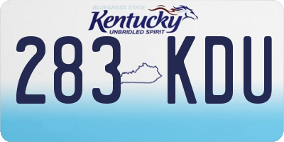 KY license plate 283KDU
