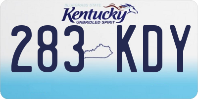 KY license plate 283KDY