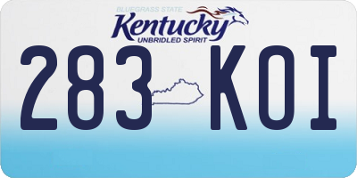KY license plate 283KOI