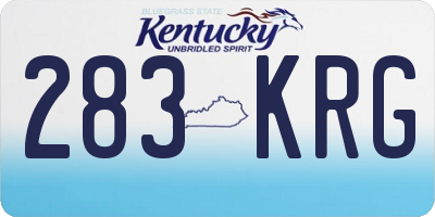 KY license plate 283KRG