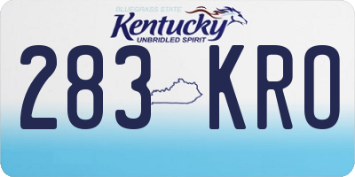 KY license plate 283KRO
