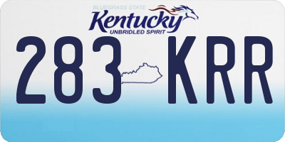 KY license plate 283KRR
