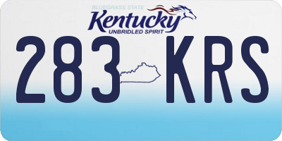 KY license plate 283KRS