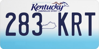 KY license plate 283KRT