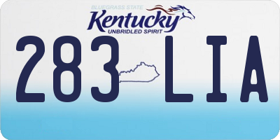 KY license plate 283LIA