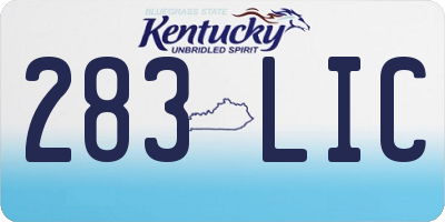 KY license plate 283LIC