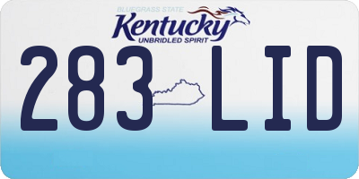KY license plate 283LID