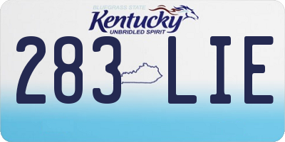 KY license plate 283LIE