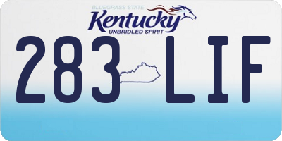 KY license plate 283LIF