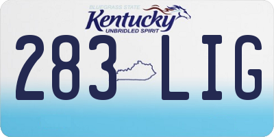 KY license plate 283LIG