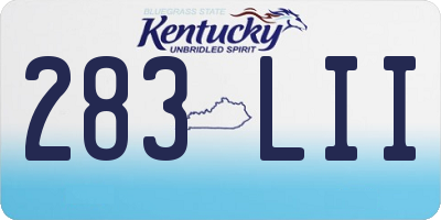 KY license plate 283LII